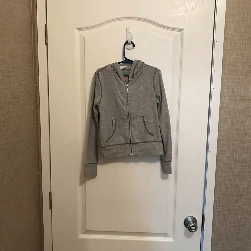 Gap Gray Girls Zipper Hoodie Size M 8 Long Sleeve